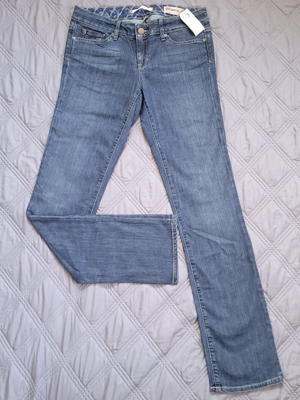 New Gap jeans-low rise, straight leg, medium rinse jeans.
